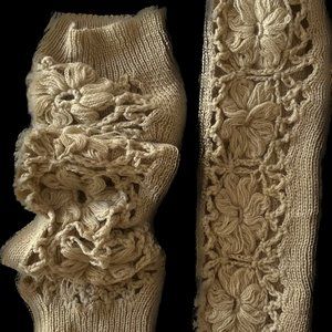 Beige Crochet Leg Warmers